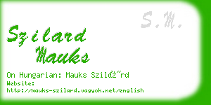 szilard mauks business card